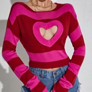 Heart Cutout Sweater